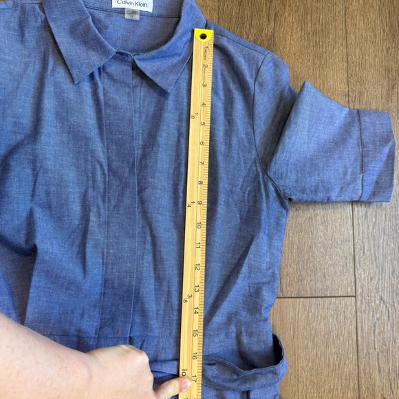 CALVIN KLEIN collared belted dress midi - Picture 10 of 11